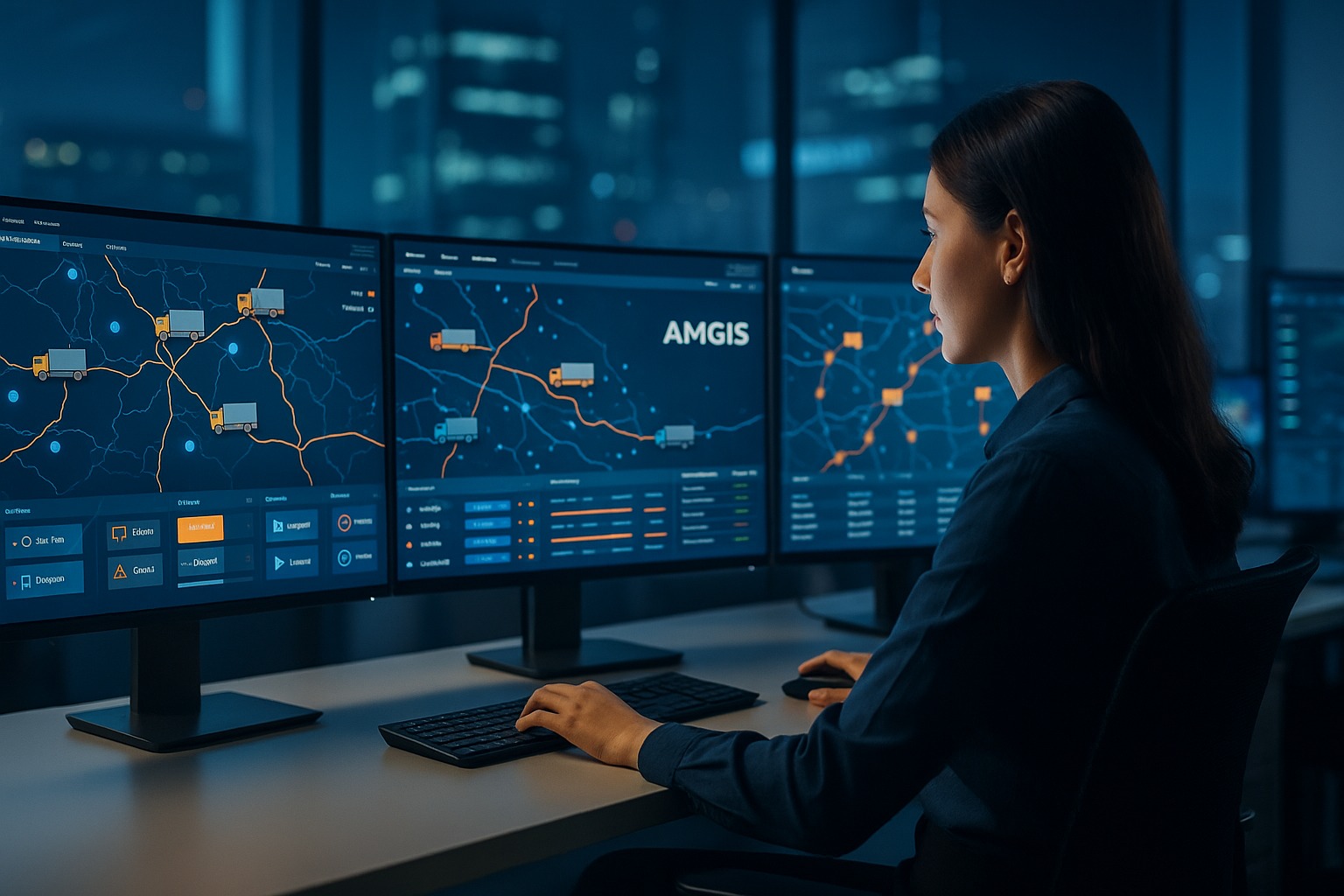 Disponentin überwacht AMGIS Sendungsverfolgung im Leitstand